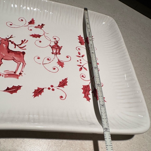 Christmas Tree and Reindeer Italian stoneware Serving PlatterLarge 15in. - Picture 3 of 5